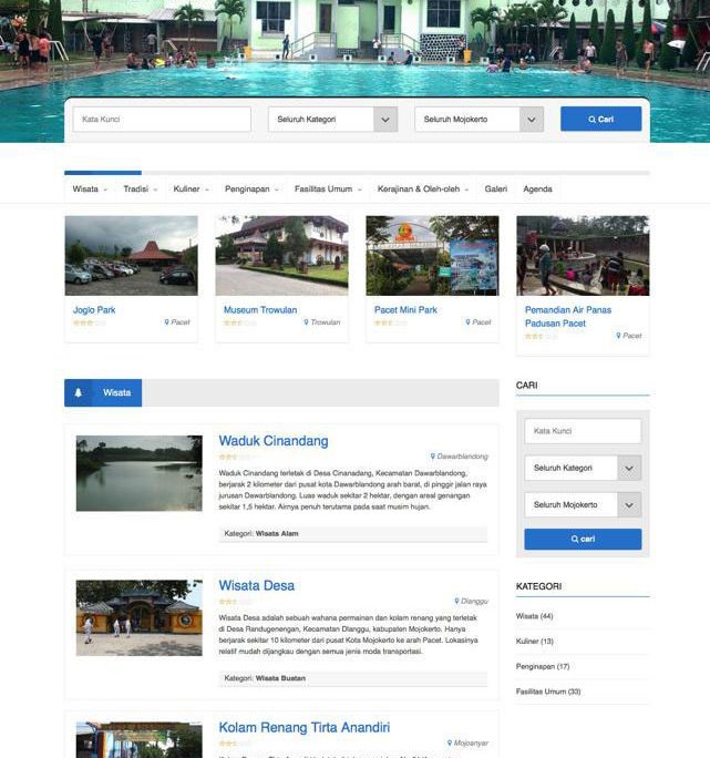 Website Resmi BPPD Kabupaten Mojokerto, Portal Promosi Wisata Daerah