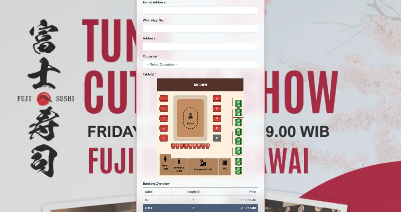 Aplikasi Booking Online Fuji Sushi untuk Pengalaman Reservasi yang Lebih Baik