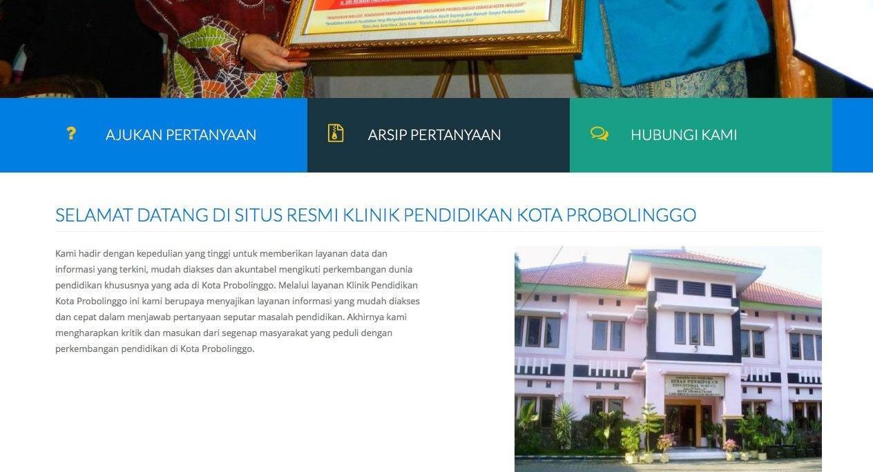 Website Klinik Pendidikan Dinas Pendidikan Kota Probolinggo