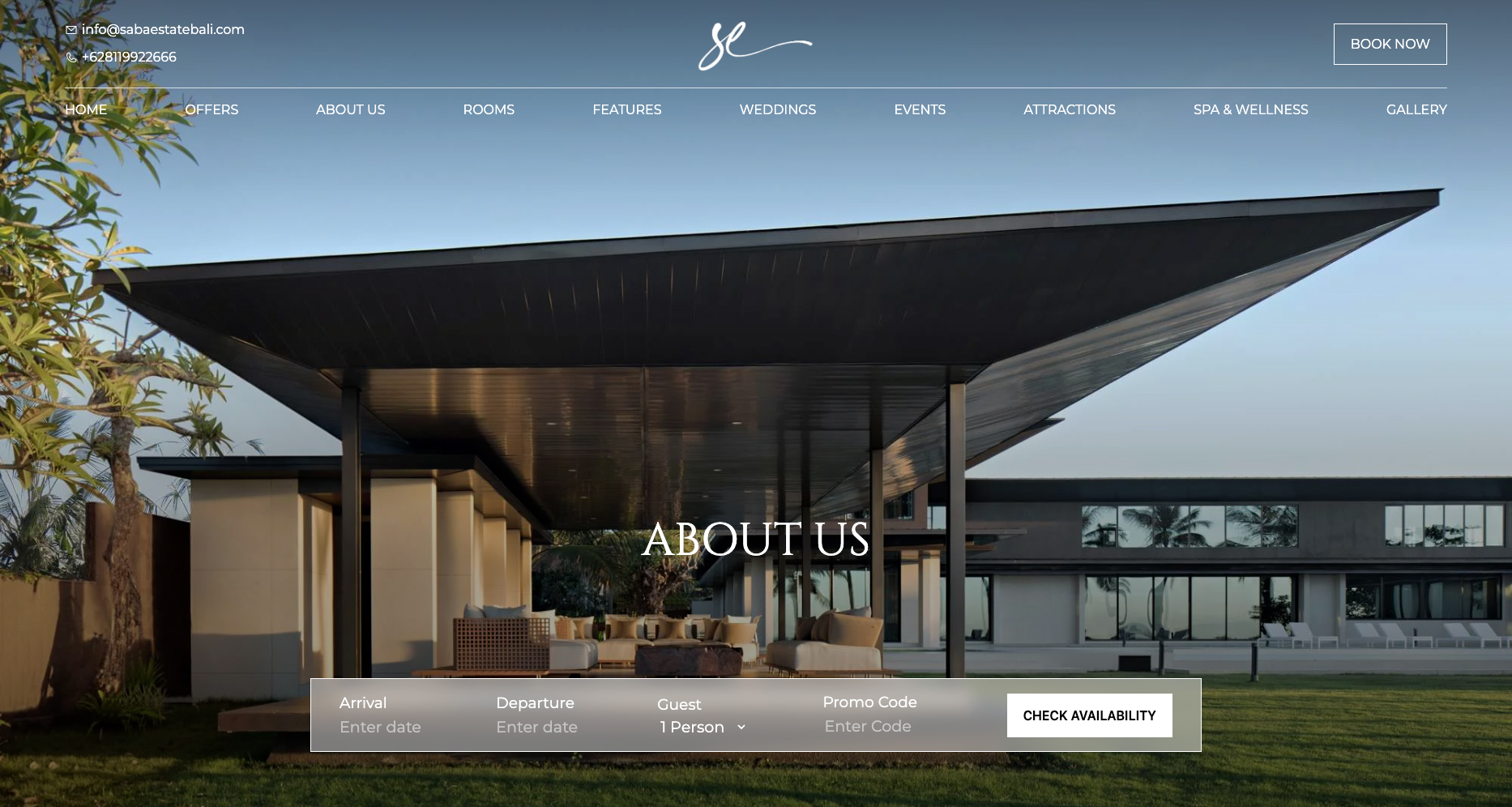 Website villa mewah Saba Estate Bali – software house Mojokerto